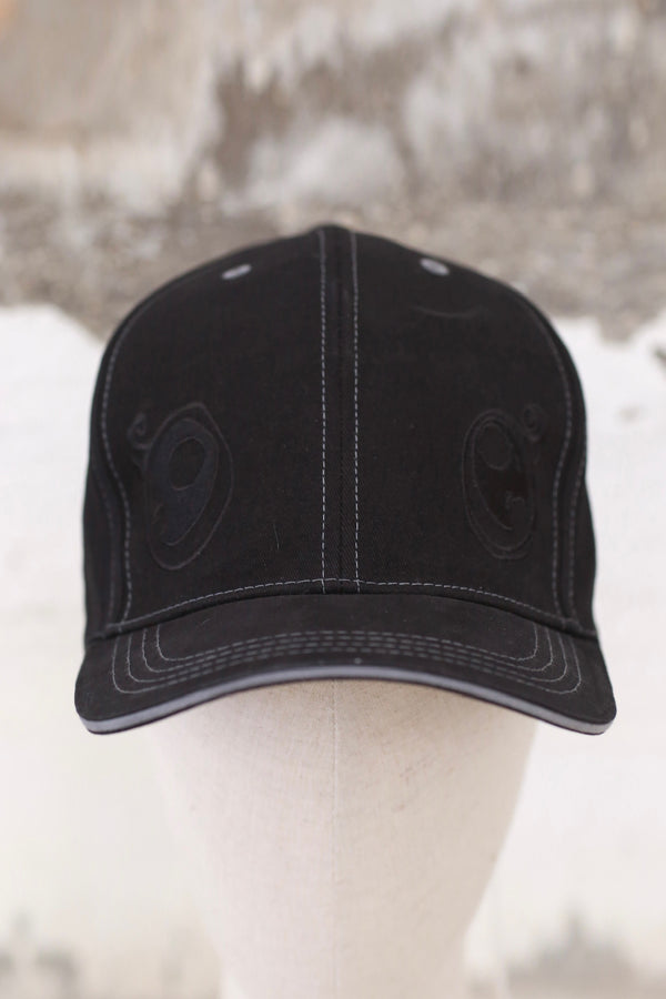 VeniceW canvas logo embroidered cap series VCW-H0-T-HEI black large